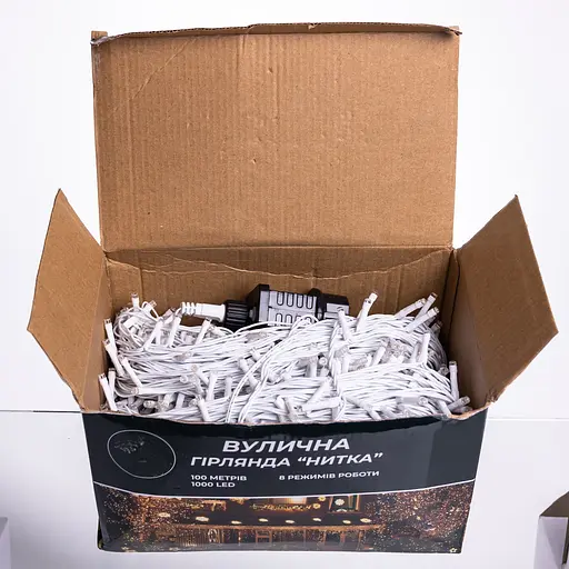 Новорічна гірлянда Різдвяна фея вулична GarlandoPro 100 м 1000 LED гірлянда на вулицю 8 режимів роботи білий провід Синій CF1000L100MWBL - фото 10