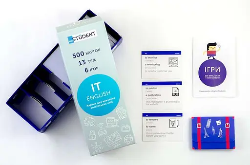 Настільна гра English Student Картки для вивчення англійської мови IT English Student (укр.) (41315787)