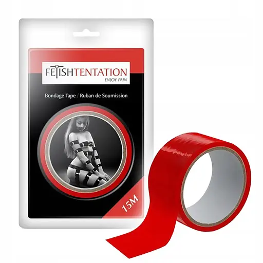 Скотч для бондажа Fetish Tentation 15м красный - фото 3