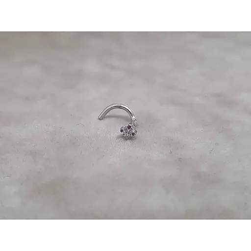Золота сережка-пірсинг Астор в ніс з фіанітом. 2182121Б - фото 2