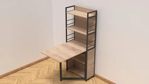 Стол книга с этажеркой Практик 2 Ferrum-decor 1555x640x990 Черный металл ДСП Дуб Сонома 16 мм (FRD-104628) - фото 3