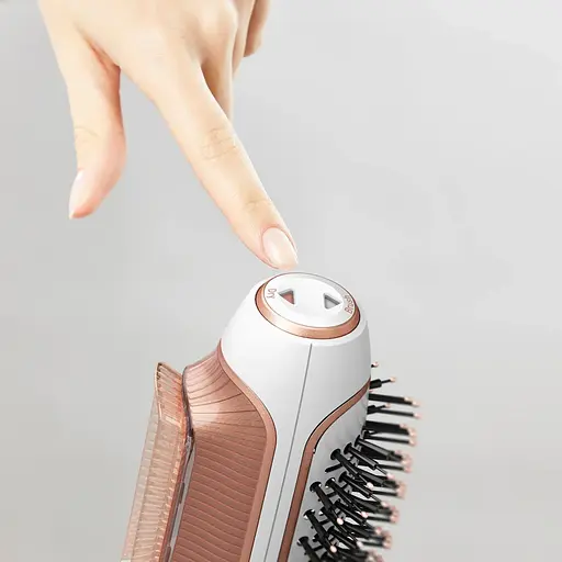 Фен Rowenta-щетка Reverso Dry&Brush 2в1, 1200Вт, 3 режима, ионизация, холодный обдув, насадок-2, керамика, бело-золотистый - фото 7