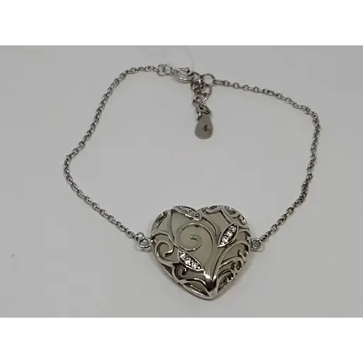 Серебряный браслет Сердце с фианитами. 830111238095 17 - фото 5