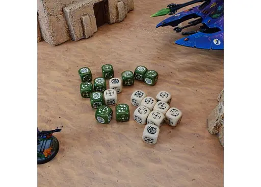 Набор кубиков Crosshairs Compact D6: Beige&Olive (20 шт.) (STCA03) - фото 3