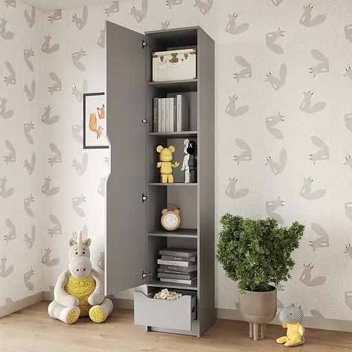 Пенал закрытый 1Д1Ш Лилу 40x40x210 см Серая мышка (MBS-1390) - фото 3