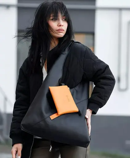 Женская сумка Sambag HOBO M черный 35 х 40 х 8 см (53200129) - фото 3