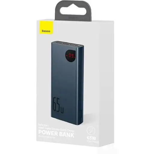 Павербанк Baseus Adaman Metal мощный для ноутбуков телефонов 20000 mAh 65W синий + кабель USB to Type-C - фото 8