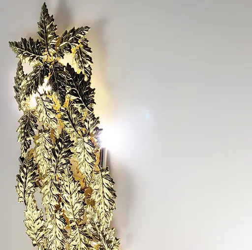 Удлиненная модель бра во флористических мотивах Line F цвет корпуса золотой - фото 3