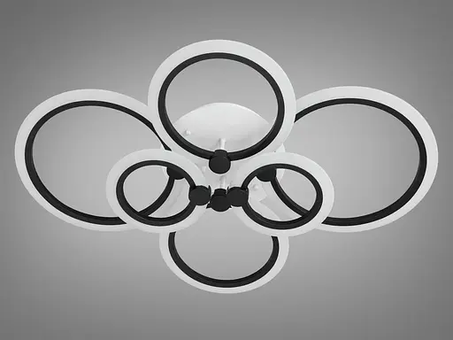 Стильна світлодіодна люстра смарт світильник з пультом, 90 Вт, чорний - фото 4