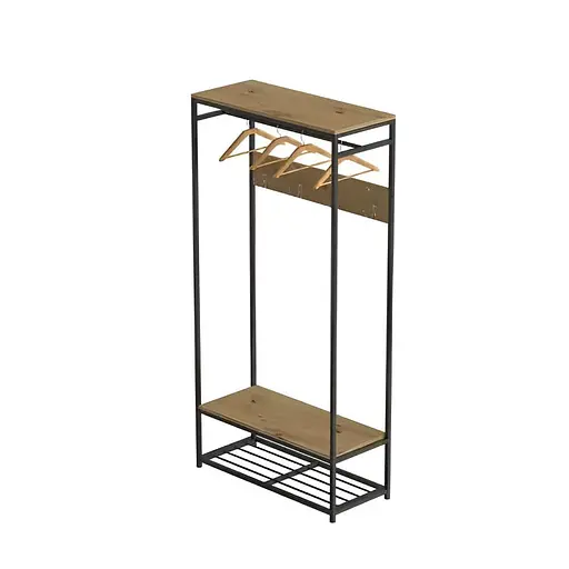 Вішалка модульна підлогова Ferrum-decor Треліс 15 180x90x38 чорний ДСП Дуб Артізан 16мм (FRD-104363)