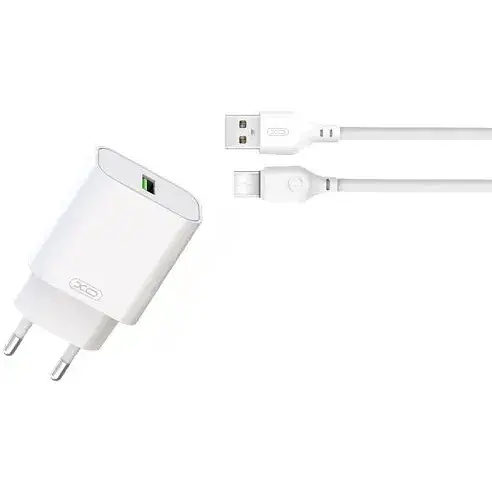 Сетевое зарядное устройство для XO L103 (EU) QC3.0 18W Charger with TYPE-C cable Белый - фото 1