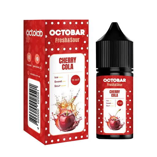 Набір компонентів для самозамісу сольової заправки Octobar Fresh & Sour 30 мл Cherry Cola Вишнева кола, 0-65 мг (17882)
