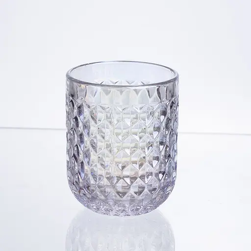 Набор стаканов 6 штук по 250 мл из толстого стекла рельефные rainbow HP-19-256 стакан прозрачный для лимонадов газировки Yiwu HP-19-256 - фото 3