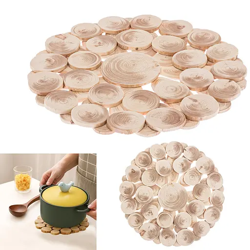 Підставка дерев'яна під гаряче двостороння з ялівцю 22х22 см, Woodly Коричневий 87046 - фото 3