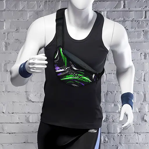 Сумка-бананка мужская/женская Sport 32×16 см с расширителем поясная сумка или сумка через плечо (02889) - фото 2