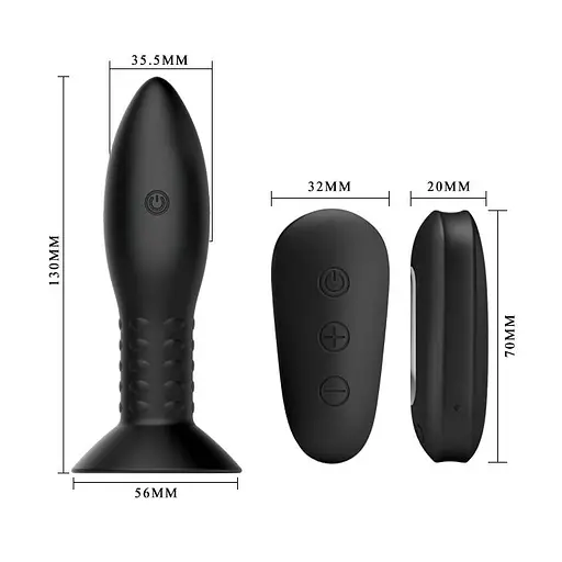 Анальна пробка LyBaile Mr Play RC Vibrating Butt 11 см (чорний) - фото 3