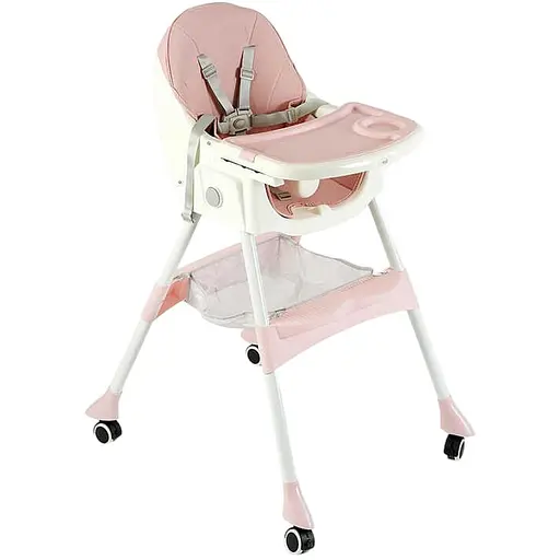 Стульчик для кормления Toti, стальная конструкция, PU ткань, 4 колеса, съемный столик, FR-30608