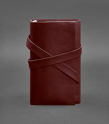 Шкіряний блокнот (Софт-бук) 1.0 бордовий - фото 1