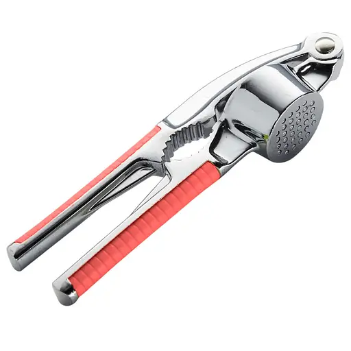 Многофункциональный пресс измельчитель для чеснока чесночница с орехоколом (2 в 1), Kitchen Master Красный 85641 - фото 1