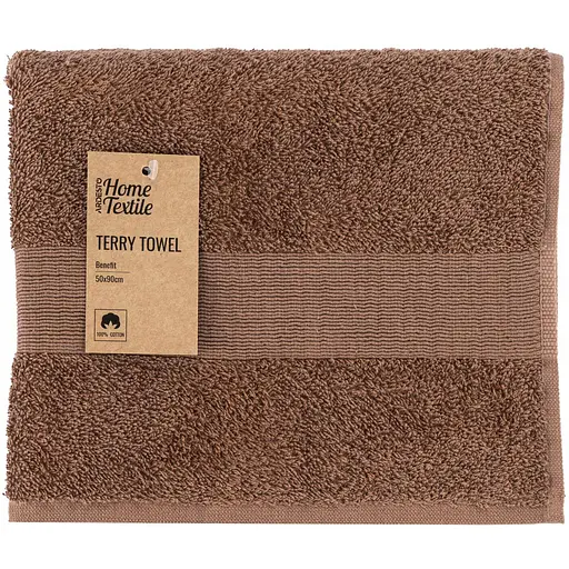 Рушник махровий Ardesto Benefit 50х90 см 100% бавовна шоколадний (ART2450CH)  - фото 1