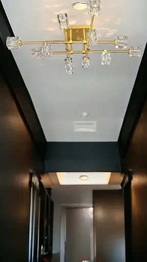 Светодиодная люстра Хрусталь 8821 (Золотистая) на 12 плафонов - фото 4