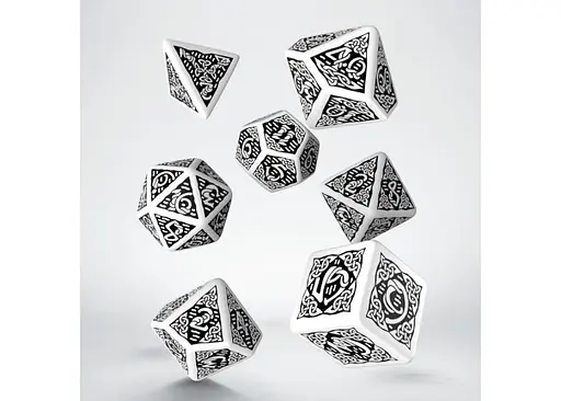 Набір кубиків Celtic 3D Revised White & black Dice Set , 7 шт. (SCER02) - фото 2