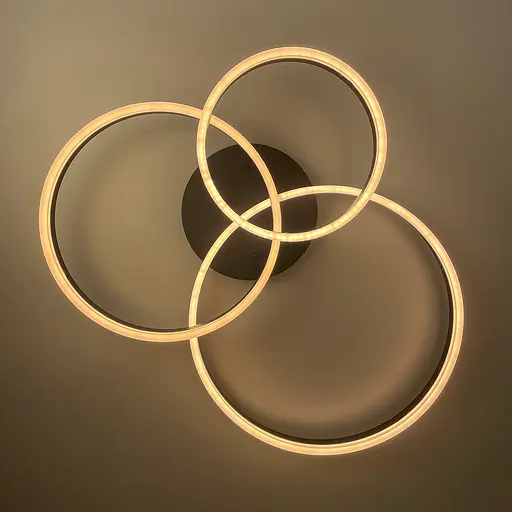 LED люстра в чорному кольорі на 3 кільця | Line F | Арт. A8008/3 BK - фото 5