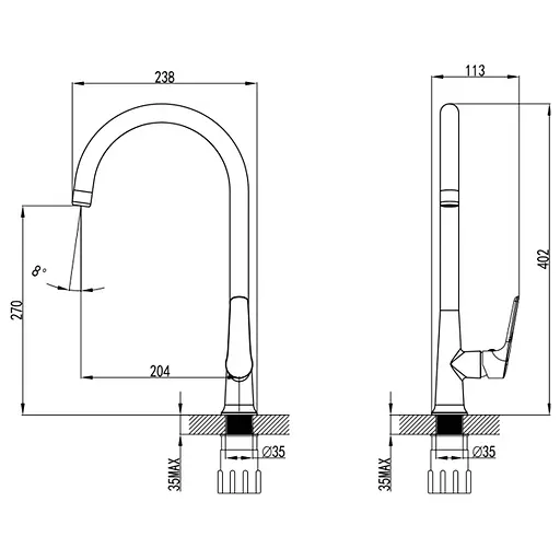 Змішувач для кухні Corso LUGANO CH-4B147C - фото 4