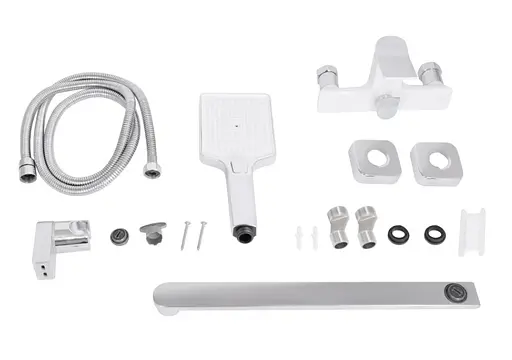 Смеситель для ванной Qtap Presto с душевым гарнитуром Chrome/White QTPRE2601CRW45578 - фото 7