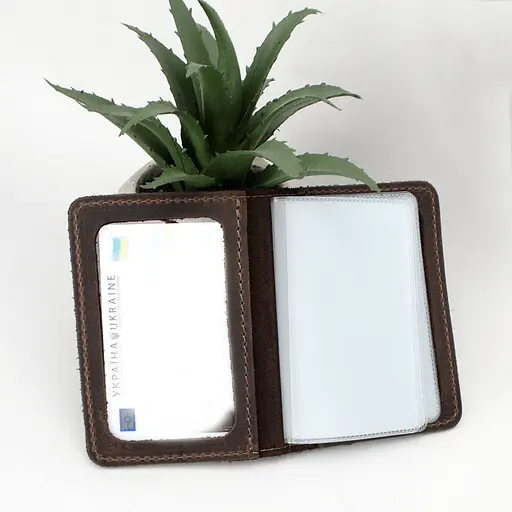 Обложка кожаная на ID паспорт, права Handycover HC0047 коричневая - фото 3