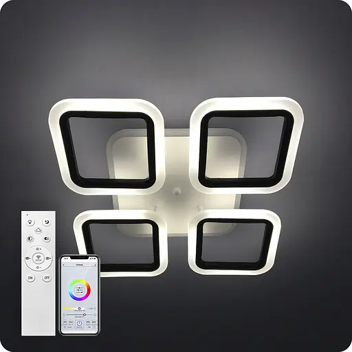 Люстра светодиодная 517 Light 3color с пультом 72Вт Черный (01372) - фото 2