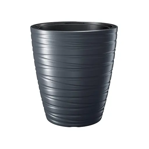 Горщик для квітів Prosperplast Maze круглий з вкладишем антрацит 296 х 329 мм (88710-433) - фото 1