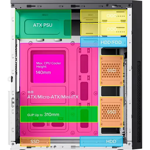 Корпус GameMax ET-213-NP-2U3-TYC-CR-PM без блока питания (ET-213-NP-2U3-TYC-CR-PM) - фото 8