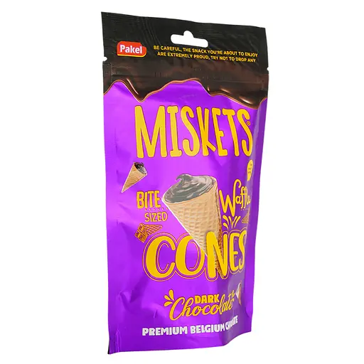 Міні-ріжки вафельні Miskets з чорним шоколадом 70 г - фото 2