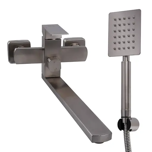 Смеситель для ванны Globus Lux KUBUS SKU-208N из нержавейки для душа со шлангом и лейкой для удобства использования - фото 3