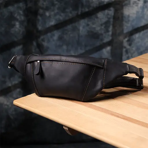 Стильна сумка-бананка для чоловіків із натуральної вінтажної шкіри SHVIGEL 34х12х4 см sum0027508 - фото 8