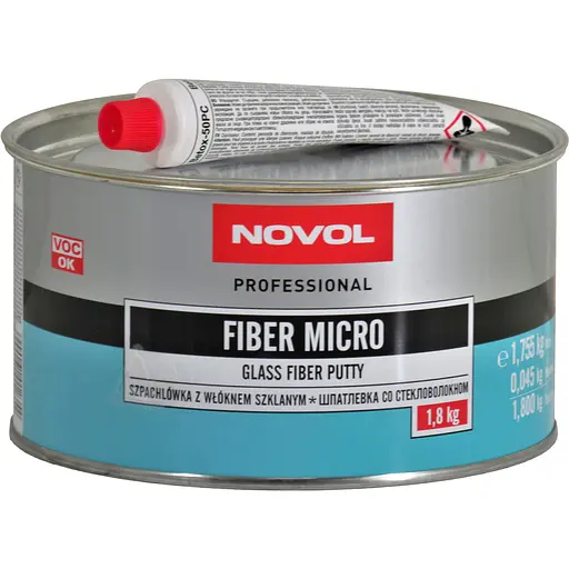 Шпатлевка Novol Fiber Micro 1235 со стекловолокном 1.8 кг