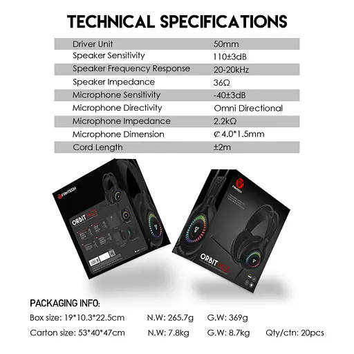 Игровые Наушники Fantech HG25 Orbit Черный - фото 3