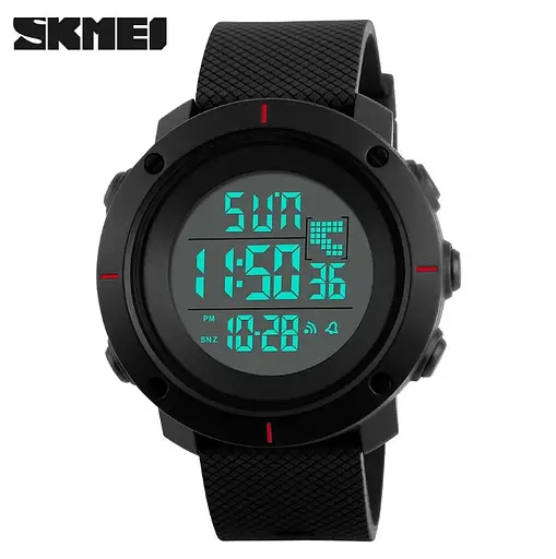 Мужские спортивные часы Skmei 1213 dekker чорные с красным - фото 3