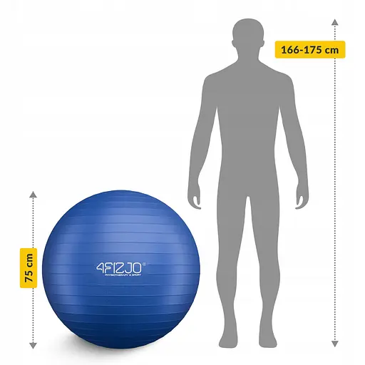 М'яч для фітнесу (фітбол) 4FIZJO 75 см Anti-Burst Blue (P-5907739316363) - фото 11
