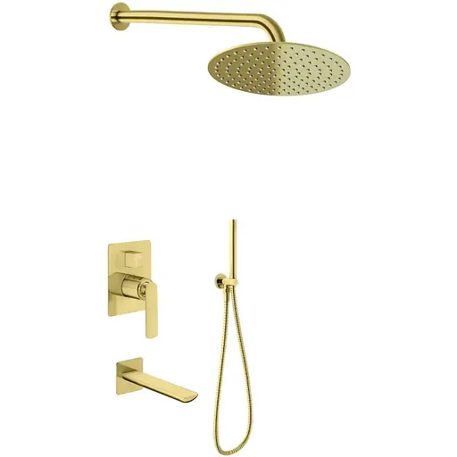 Душова система Kohlman Experience 25 brushed gold + BOX прихованого монтажу KPL-QW211EGDBR25, Золотий - фото 1