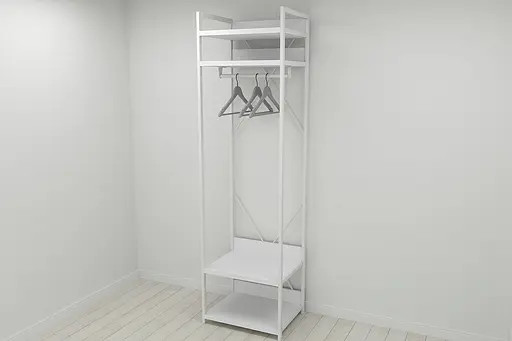 Шкаф Гардероб Уни секция 2 серии Конект Ferrum-decor 220x60x50см Белый металл ДСП Белый 32 мм (FRD-104543)