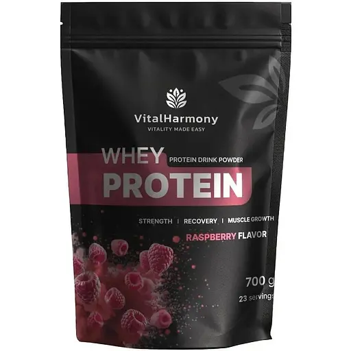 Сироватковий протеїн VitalHarmony Whey Protein, 700 грам - Малина