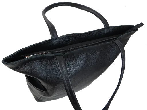 Женская кожаная сумка на двух ручках Borsacomoda черная sum0028736 - фото 8