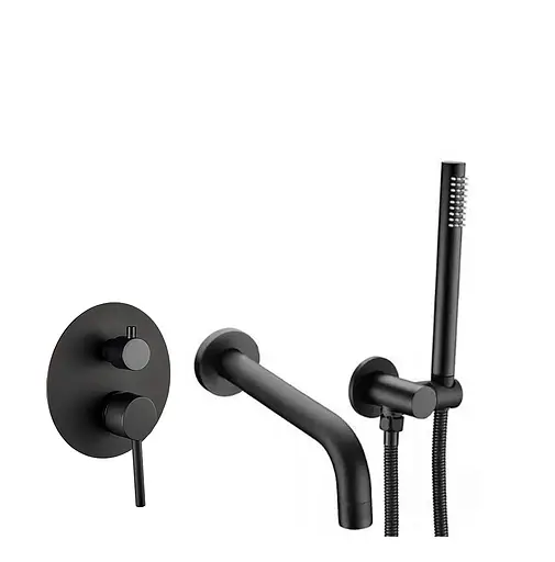 Смеситель для ванны VBI Milano black скрытого монтажа VBI-050107BL Черный матовый - фото 1