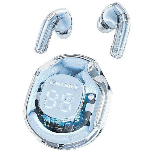 Бездротові навушники Acefast T8 Crystal color 2 Bluetooth earbuds Ice Blue (2249858522) - фото 2