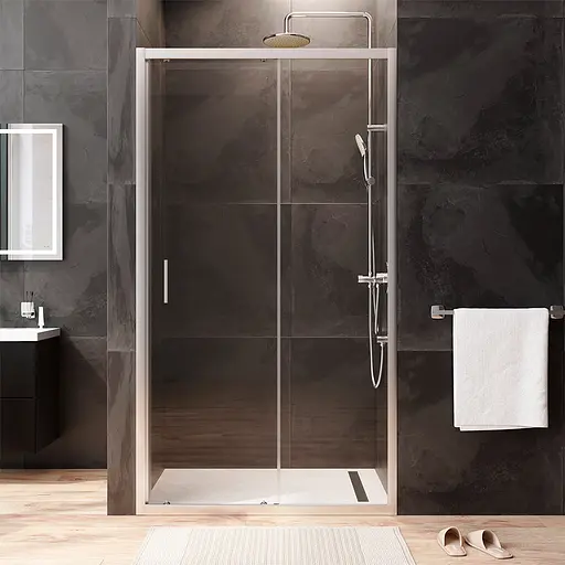 Душевые двери AM.PM Gem 110x195 см стекло прозрачное хром матовый W90UG-110-1S-195MT, прозрачный, хром матовый - фото 3