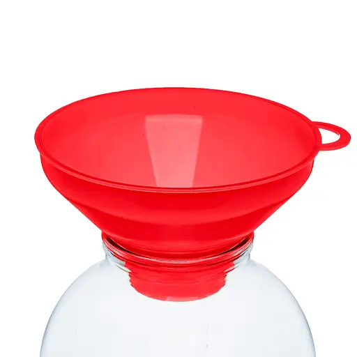 Воронка (лейка) Ø 15,5 см пластиковая с широким горлом на банку, Kitchette Красный 85154 - фото 2