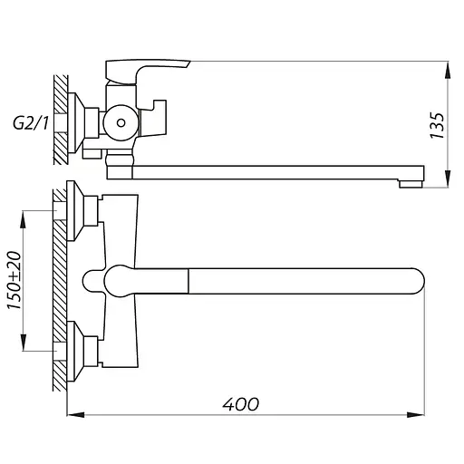 Змішувач для ванни Zerix FAB-7 ZX3054 Хром - фото 2