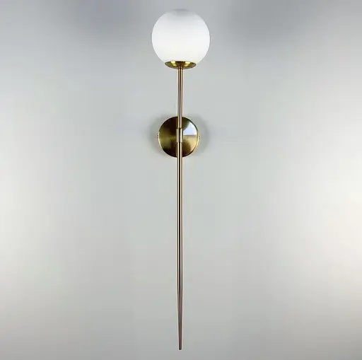 Бра в корпусі латунь з білим плафоном Арт. WJ 017 GD Line F - фото 2